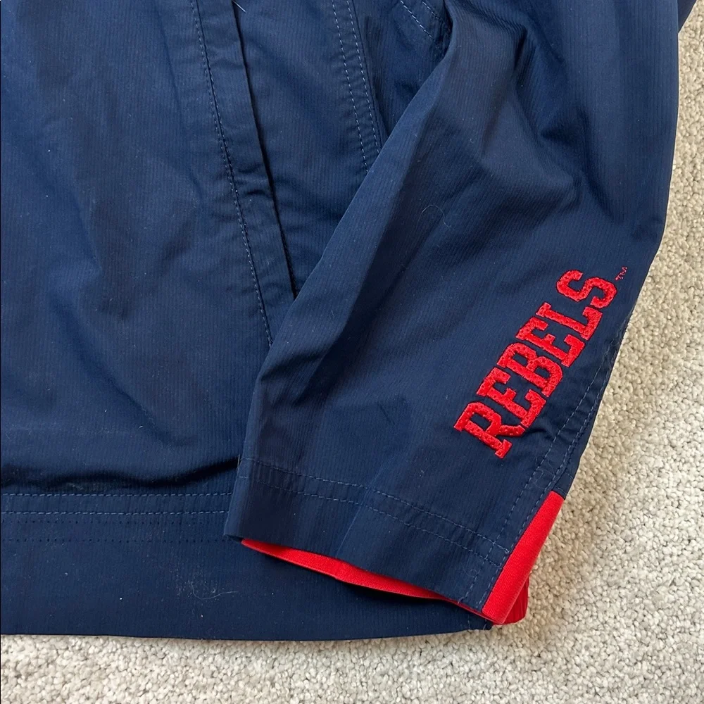 Nike OLE MISS REBELS Windbreaker Anorak Jacket 1/2 Zip Pullover L